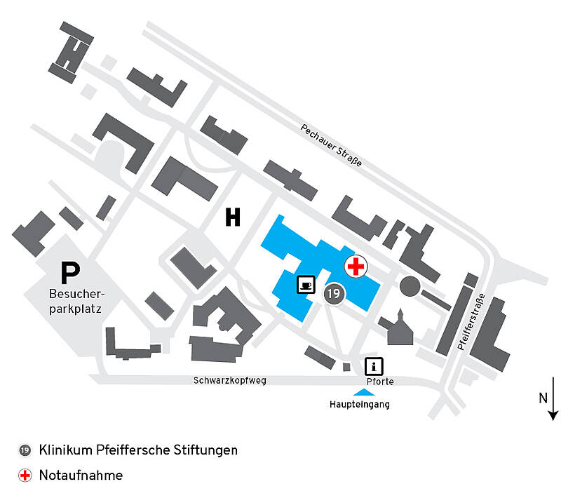 Lageplan Notaufnahme Klinikum Pfeiffersche Stiftungen Lageplan Notaufnahme Klinikum Pfeiffersche Stiftungen